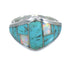 Turquoise Opal Inlay Authentic Sterling Silver Ring Size 6-3/4 RX61774
